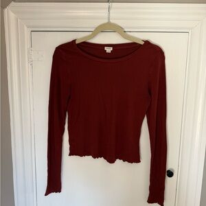 Garage Women's Long Sleeve Burgundy Top